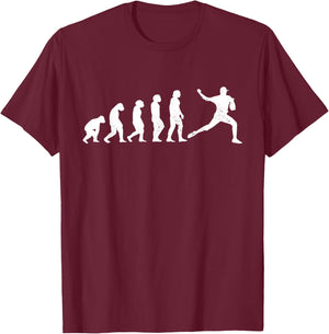 Pitcher Evolution Hobby Profession Monkey Ape Baseball T-Shirt - T-Shirt | Maroon