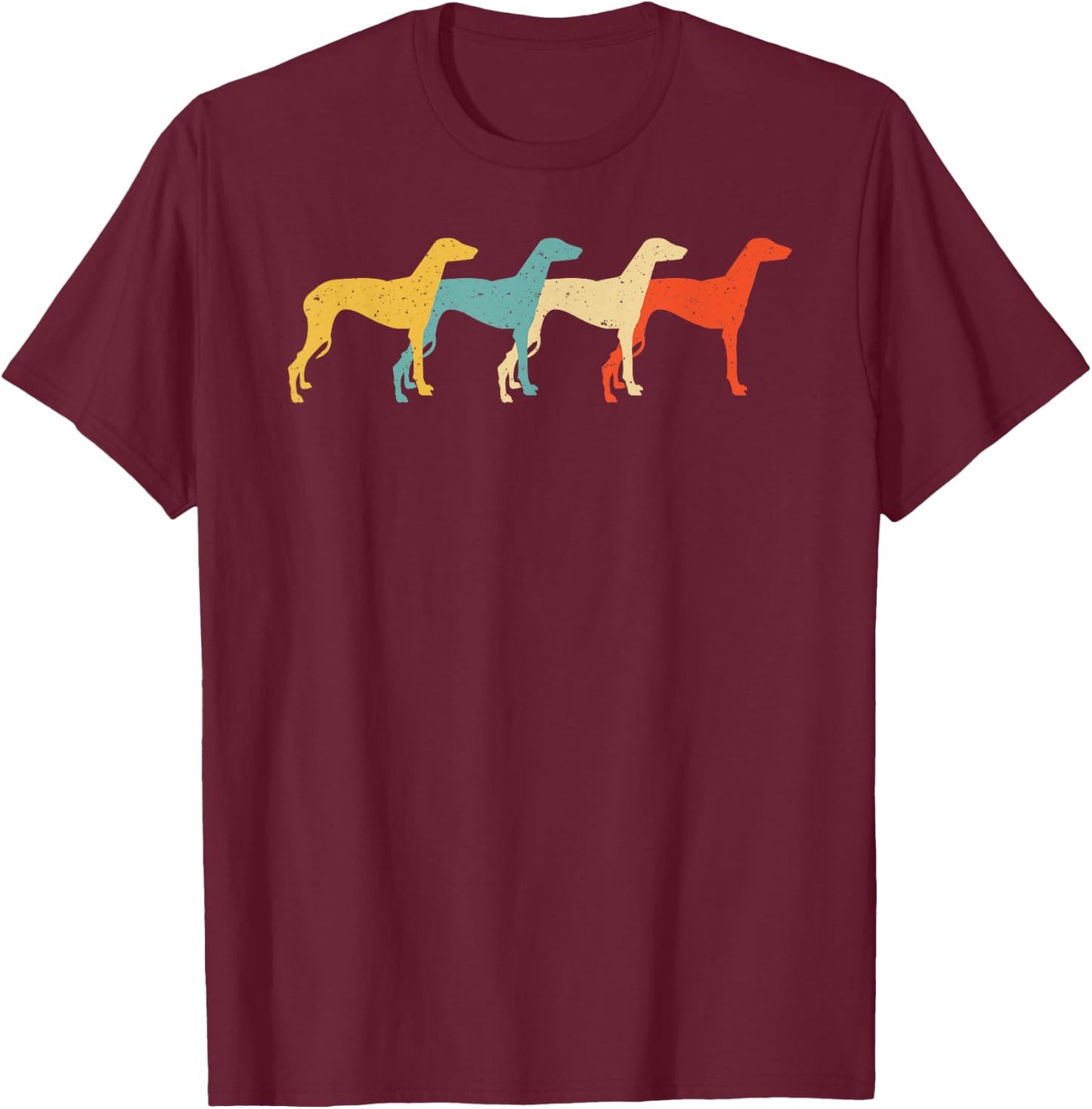 Greyhound Vintage Retro Dog Pet Racer Lover 60s 70s Gift Men Women Girls Kids T-Shirt - T-Shirt | Maroon