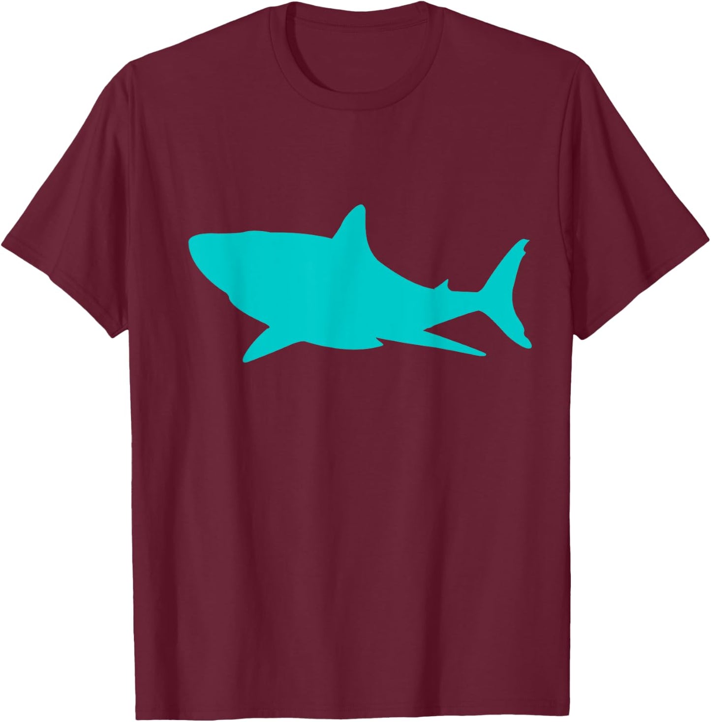 Teal Shark Lover Marine Graphic T-Shirt - T-Shirt | Maroon