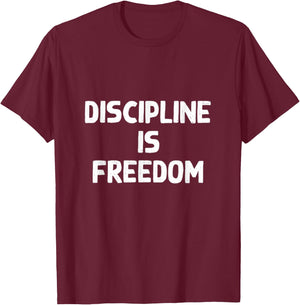 Discipline is Freedom Gym Workout Bodybuilding Lifting T-Shirt - T-Shirt | Maroon
