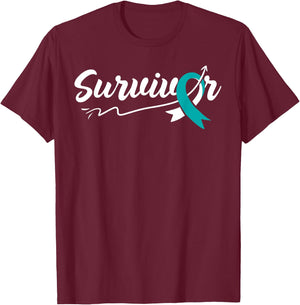 Survivor Cervical Cancer T-Shirt - T-Shirt | Maroon