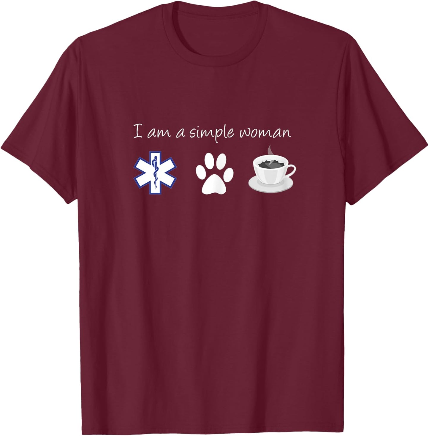 EMT Dogs Coffee Shirt Dog Lover EMT Coffee Lover Gift T-Shirt - T-Shirt | Maroon