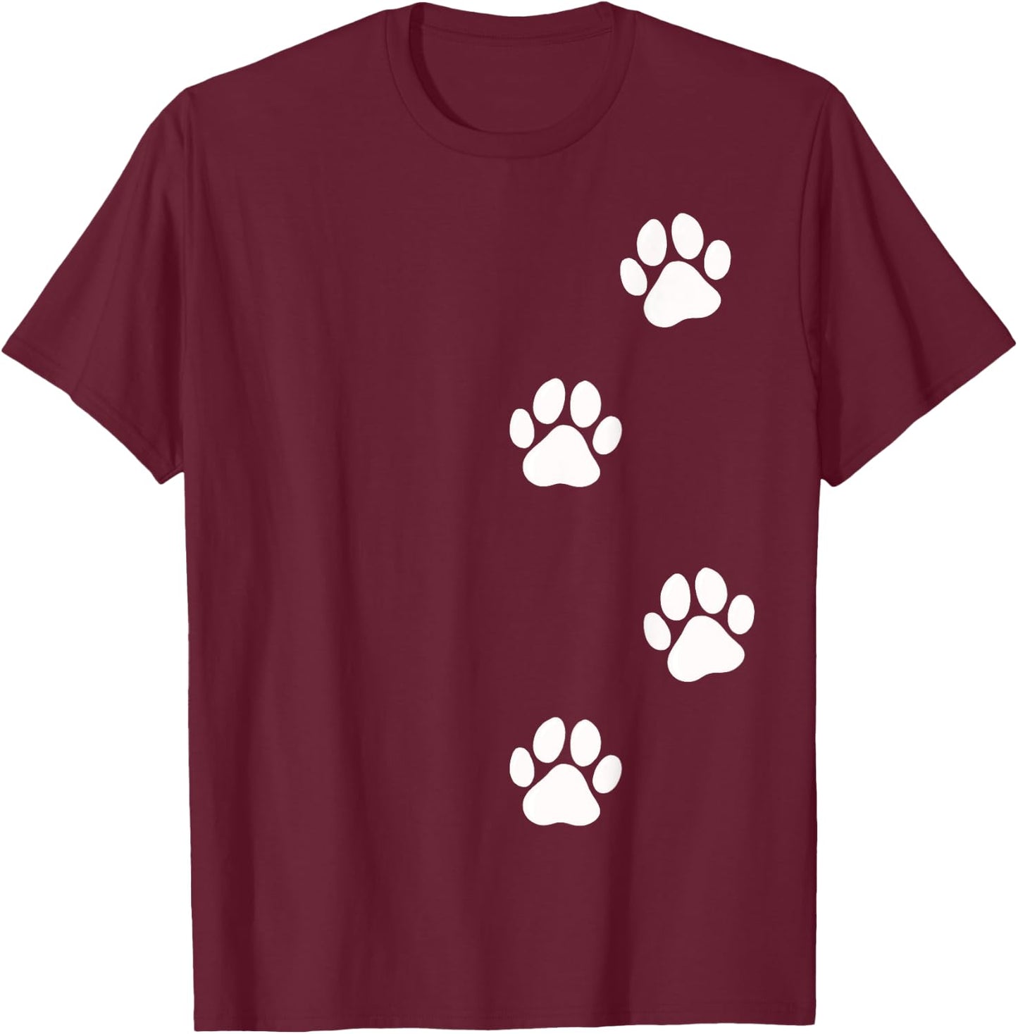 Paw Print Dog Cat Pet Lover Women Girls Kids T-Shirt - T-Shirt | Maroon