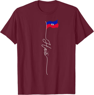 Haiti flag, Haitian flag, Haitian patriotic flag T-Shirt - T-Shirt | Maroon