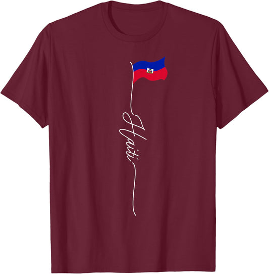 Haiti flag, Haitian flag, Haitian patriotic flag T-Shirt - T-Shirt | Maroon