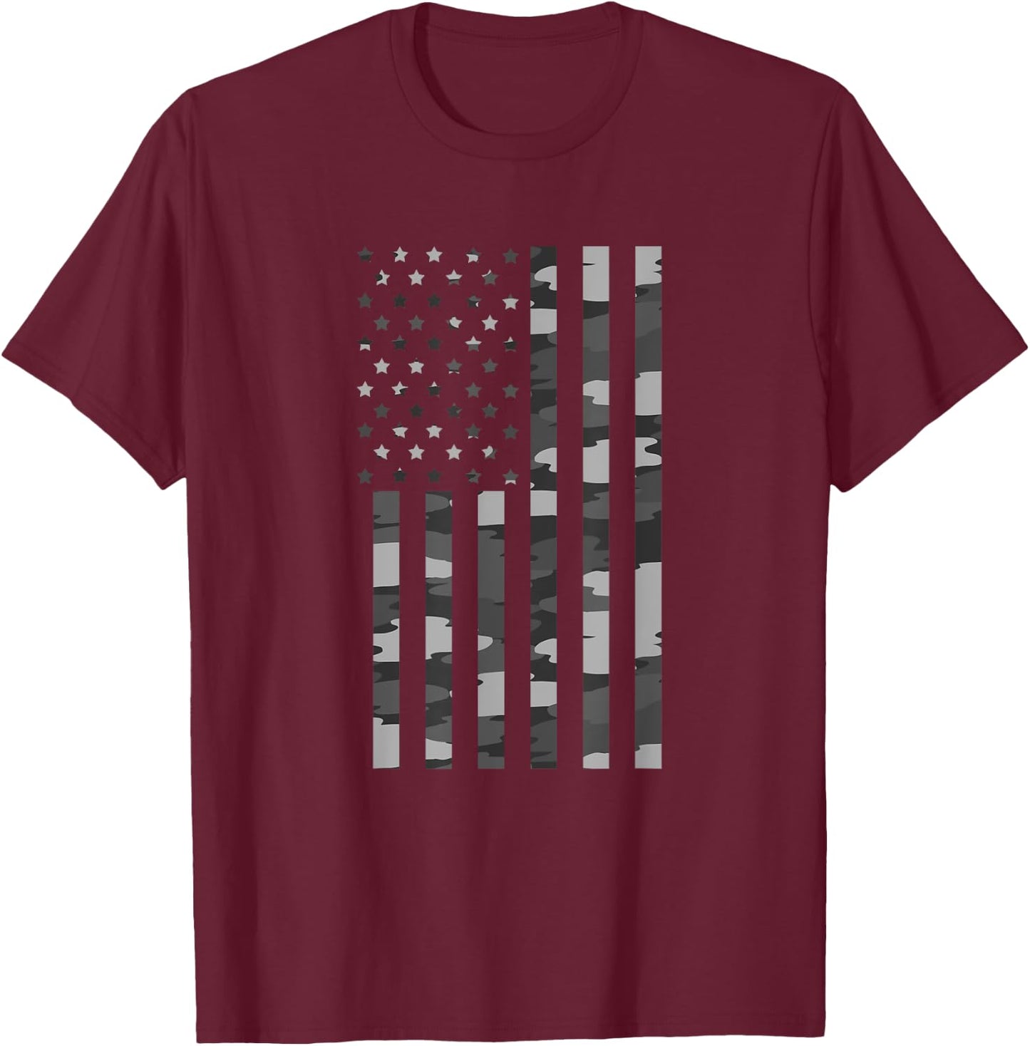 American Flag Camouflage Cool Camo Military Patriot Gift Kids Men T-Shirt - T-Shirt | Maroon