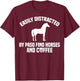 Paso Fino Coffee Apparel - Funny Cute Horse Lover Design T-Shirt - T-Shirt | Maroon