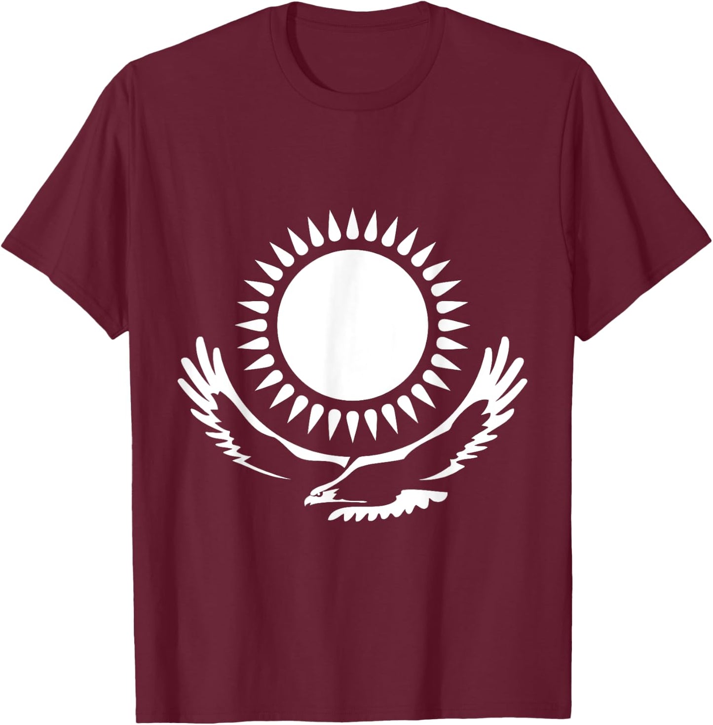 Republic of Kazakhstan Kazakhstan Kazakh Flag Horse T-Shirt - T-Shirt | Maroon