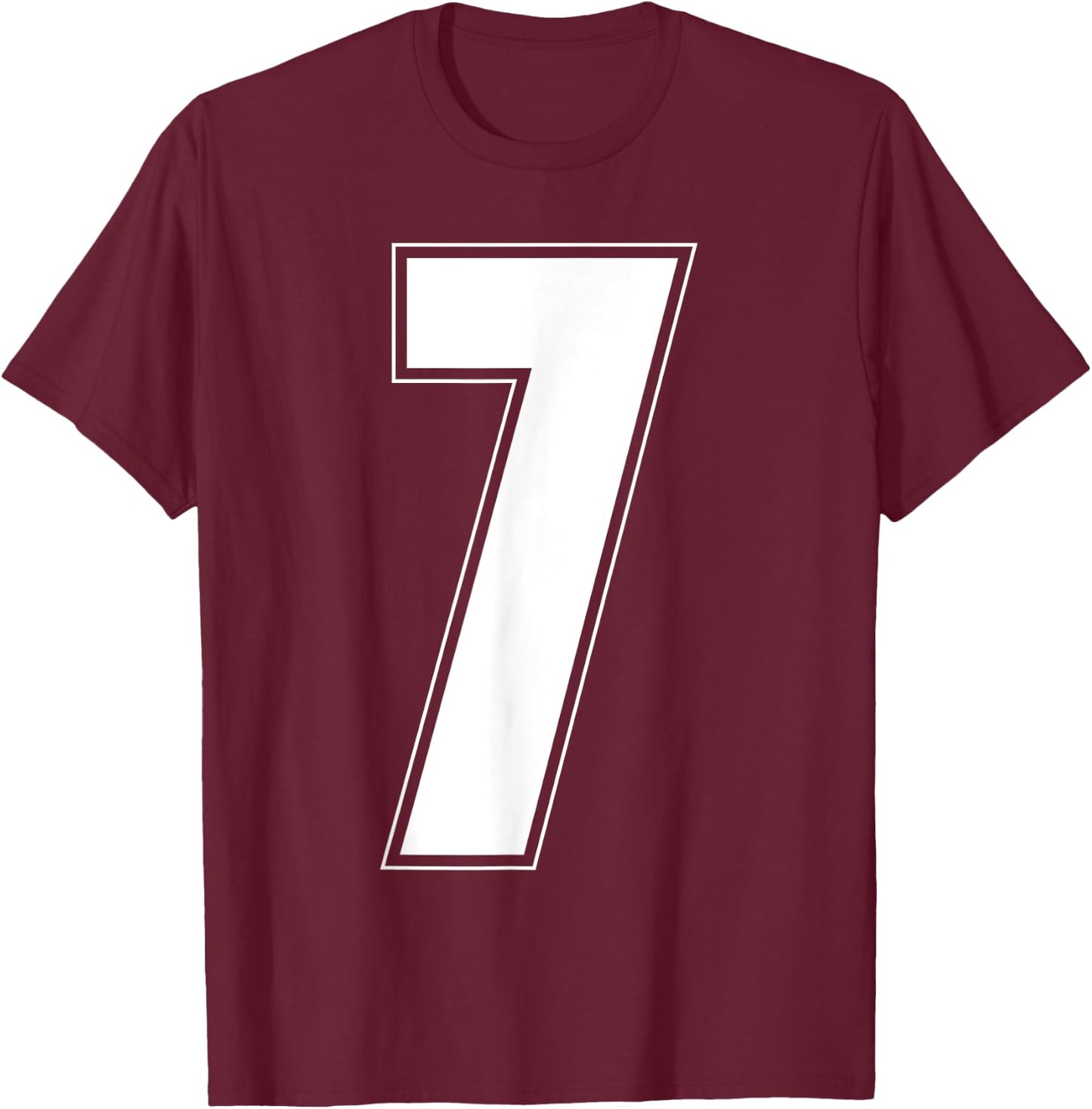 Halloween Group Costume #7 Sports Jersey Number 7 T-Shirt - T-Shirt | Maroon