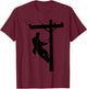 Lineman | Electric Cable Lineman Gift T-Shirt - T-Shirt | Maroon