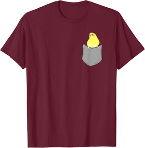 Fake Pocket Yellow Budgie Cute Yellow Budgerigar Birb memes T-Shirt - T-Shirt | Maroon