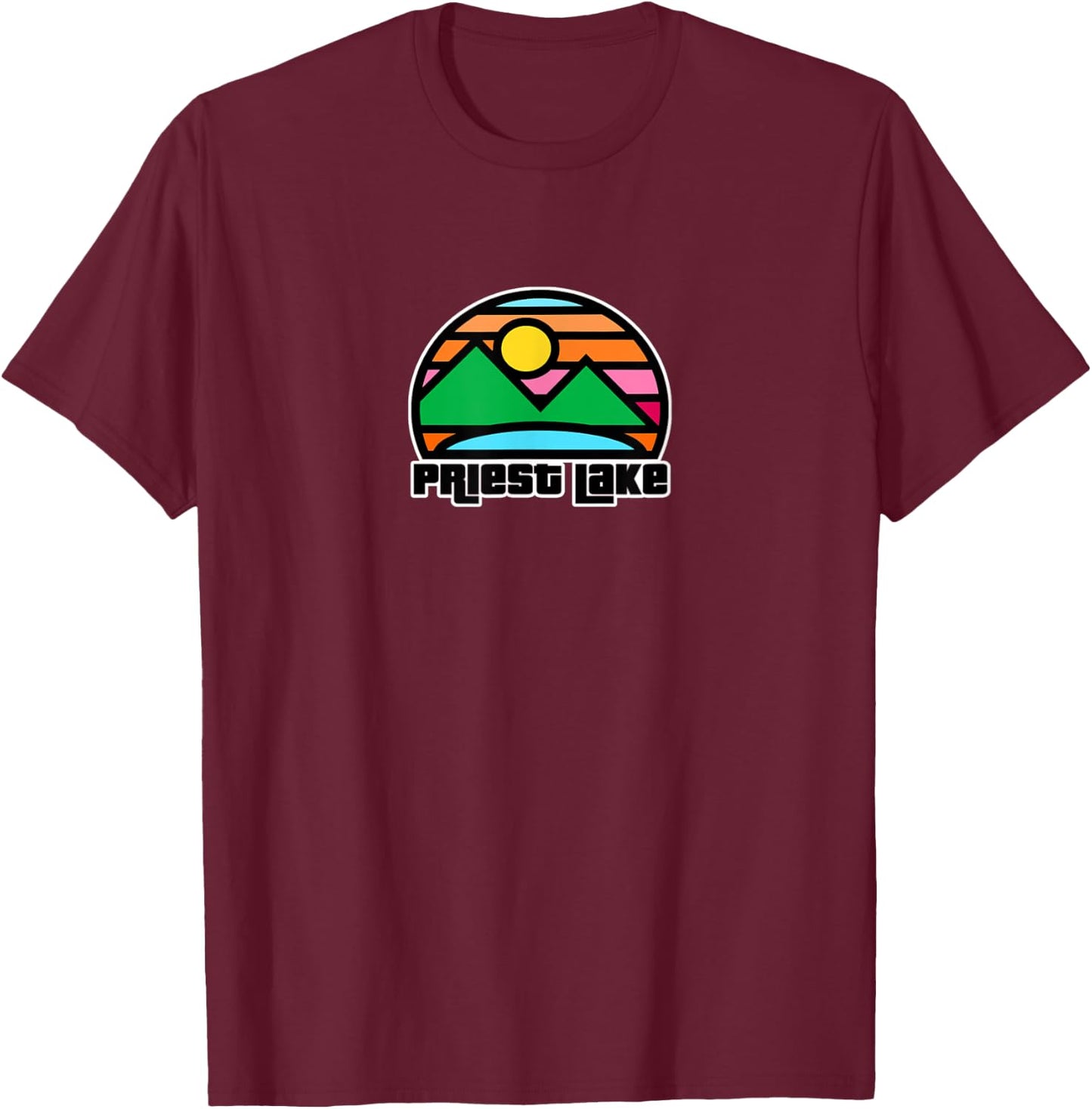 Priest Lake Idaho Nature Vacation Souvenir T-Shirt - T-Shirt | Maroon