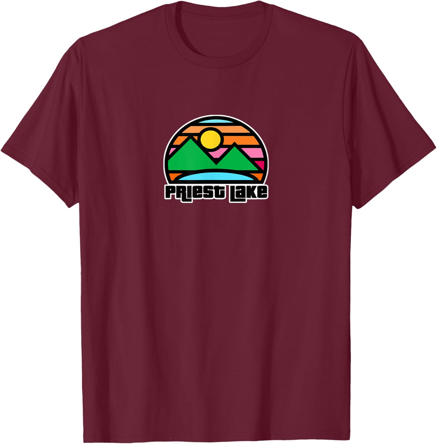 Priest Lake Idaho Nature Vacation Souvenir T-Shirt - T-Shirt | Maroon