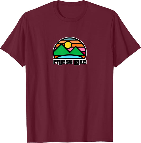 Priest Lake Idaho Nature Vacation Souvenir T-Shirt - T-Shirt | Maroon