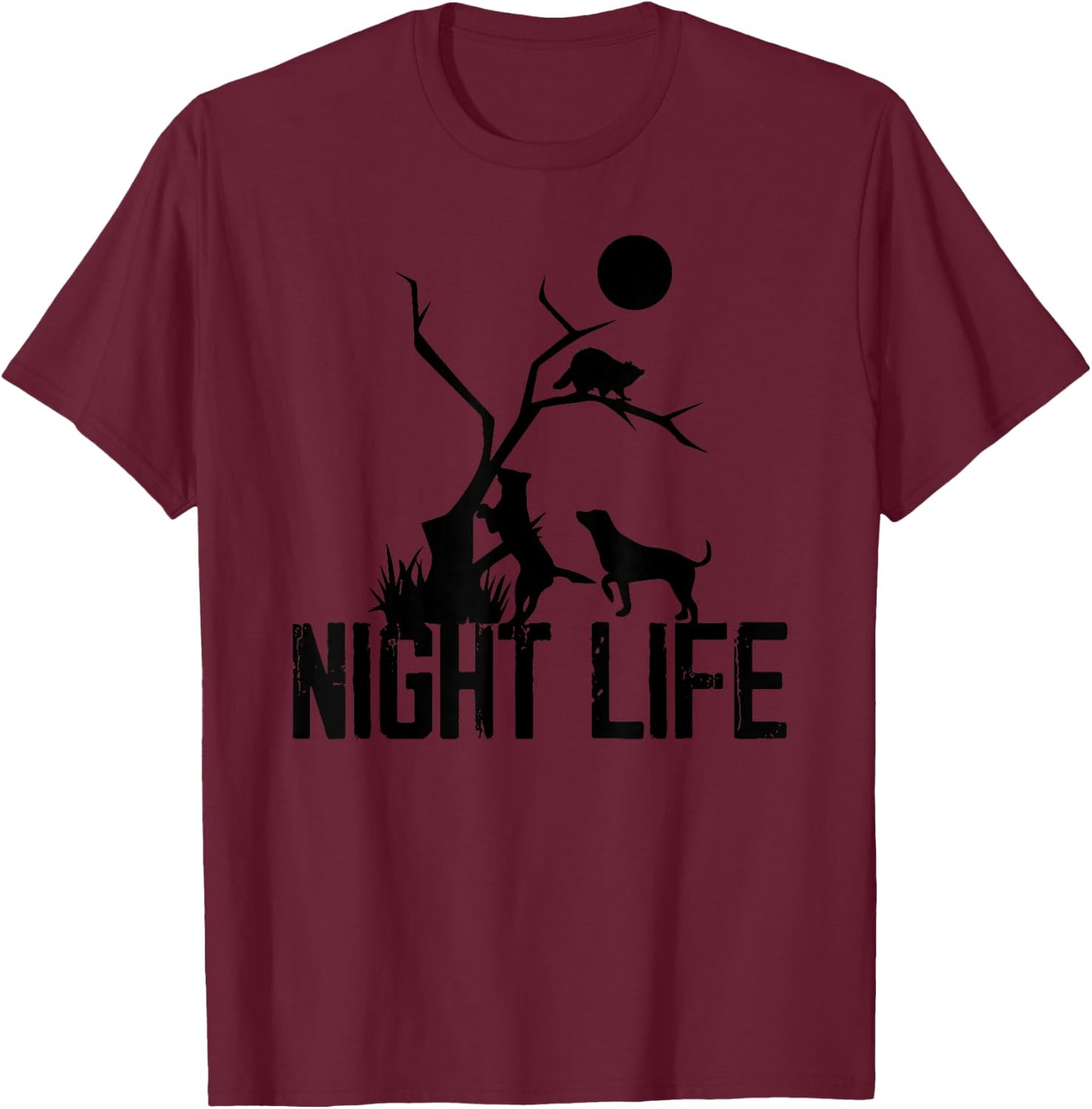Coon Hound Hunting Night Life Hunting Dog Coon Hunting Women T-Shirt - T-Shirt | Maroon