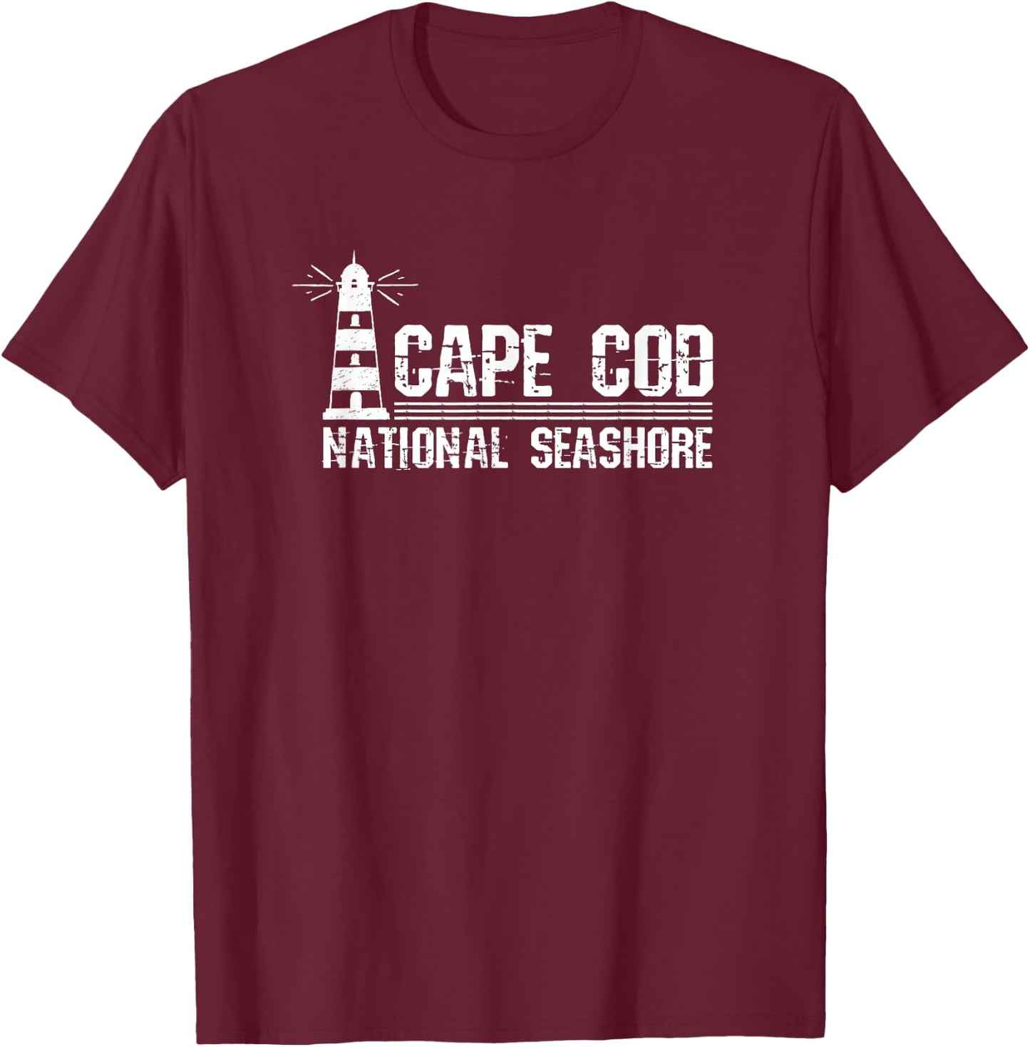 Lighthouse Cape Cod National Seashore T-Shirt - T-Shirt | Maroon