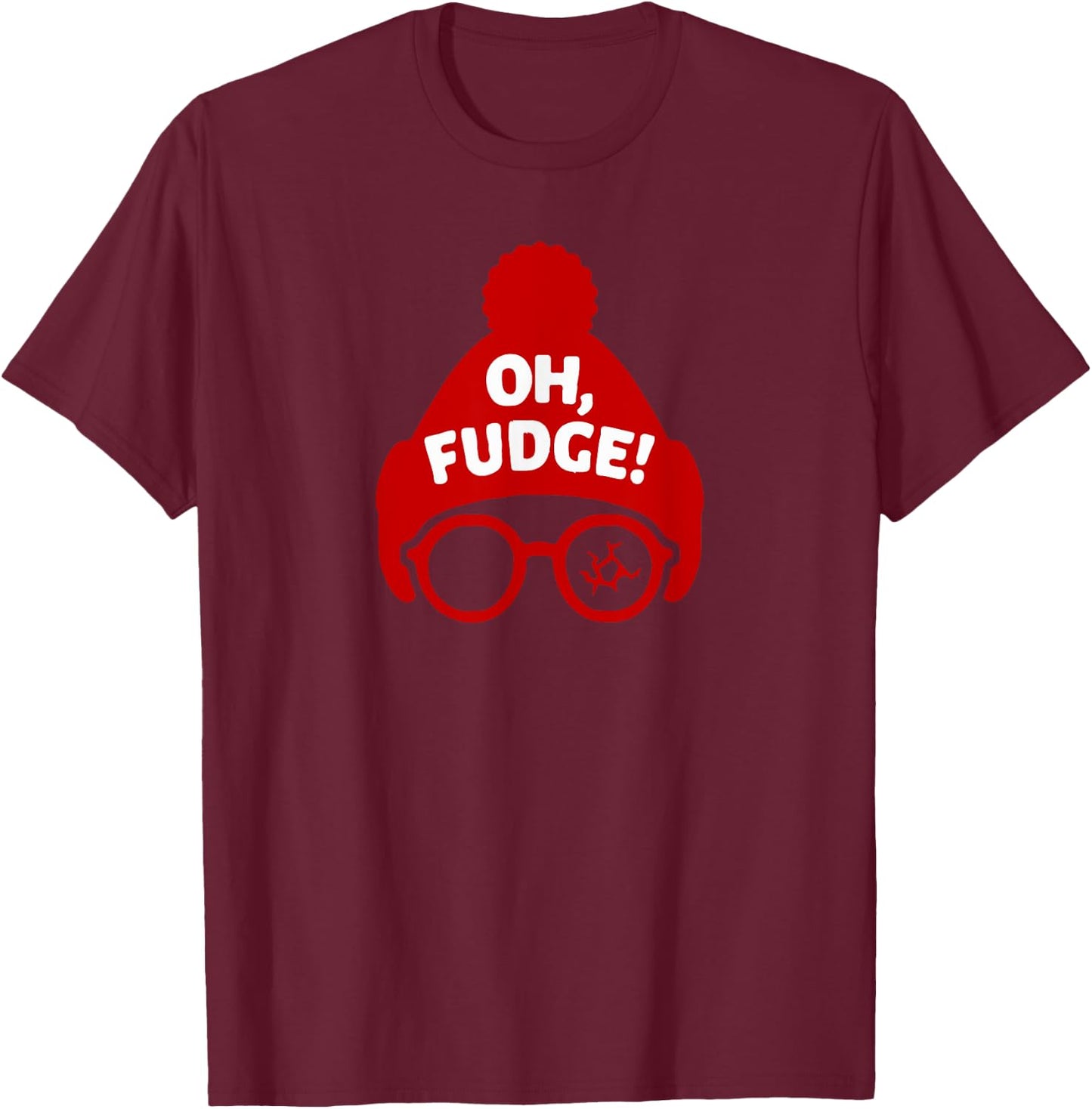 Oh Fudge! Funny Christmas Gift T-Shirt - T-Shirt | Maroon
