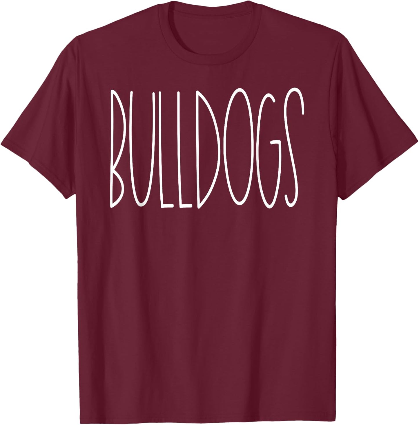 Bulldogs School Spirit Team Mascot Teacher Gift Men Women T-Shirt - T-Shirt | Maroon