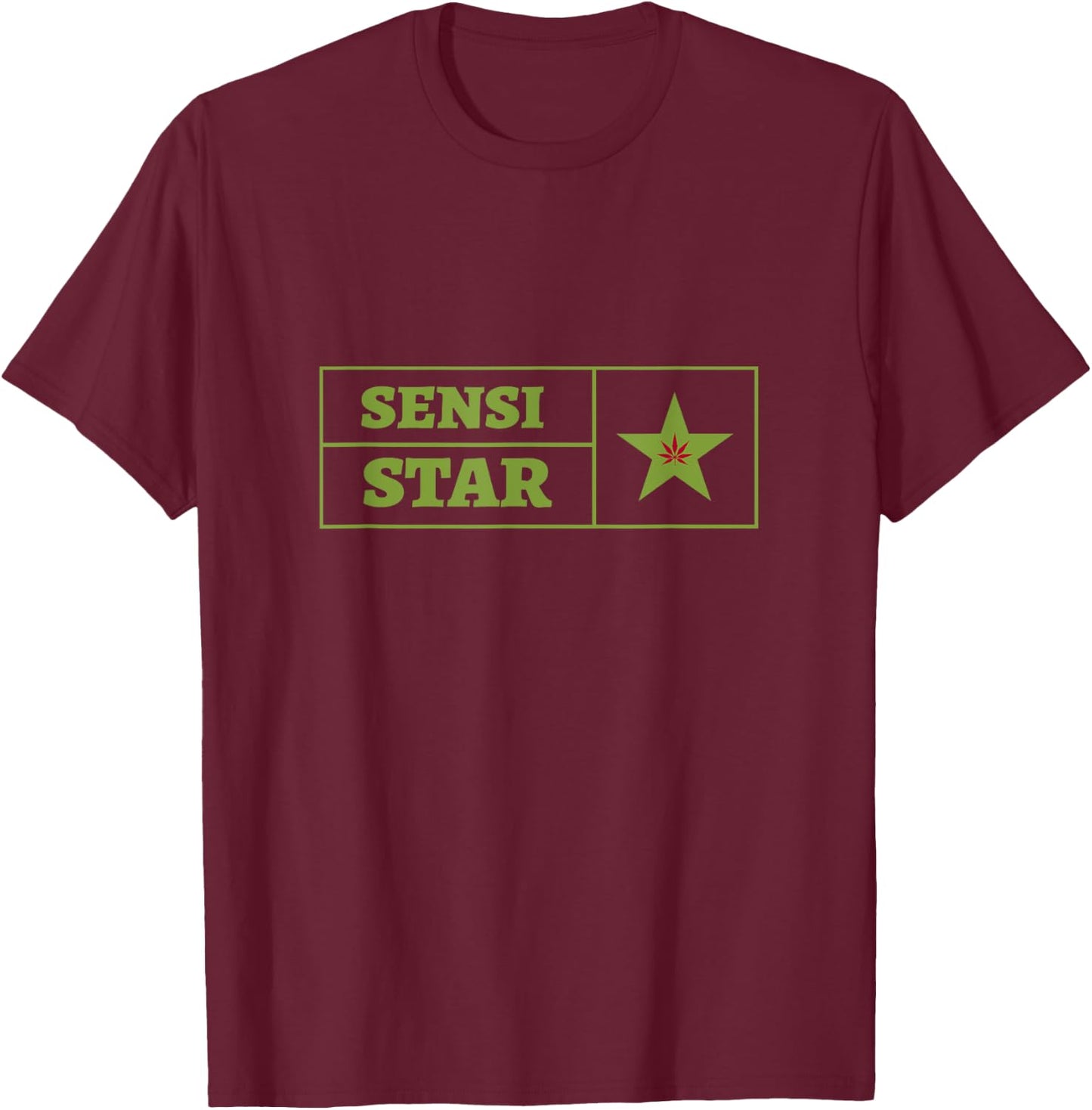 Sensi Star Weed Cannabis Strain Marijuana Icon Style T-Shirt - T-Shirt | Maroon
