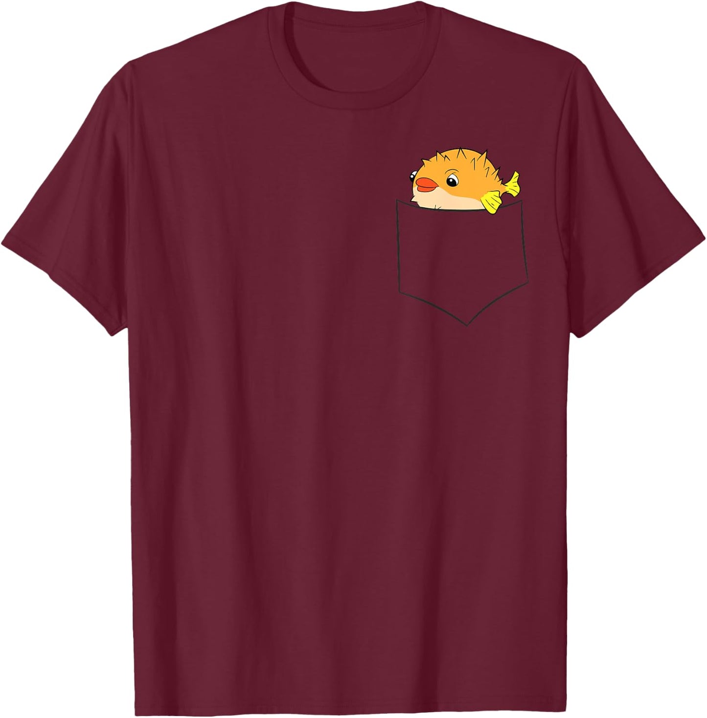 Funny Pufferfish In The Pocket Pufferfish T-Shirt - T-Shirt | Maroon