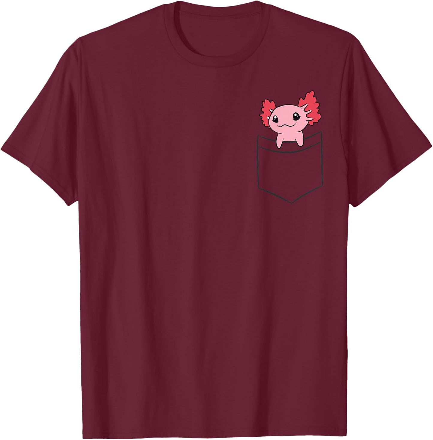 Axolotl In The Pocket Cute Baby Axolotl T-Shirt - T-Shirt | Maroon