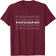 Official Photographer Event Photography T-Shirt - T-Shirt | Maroon