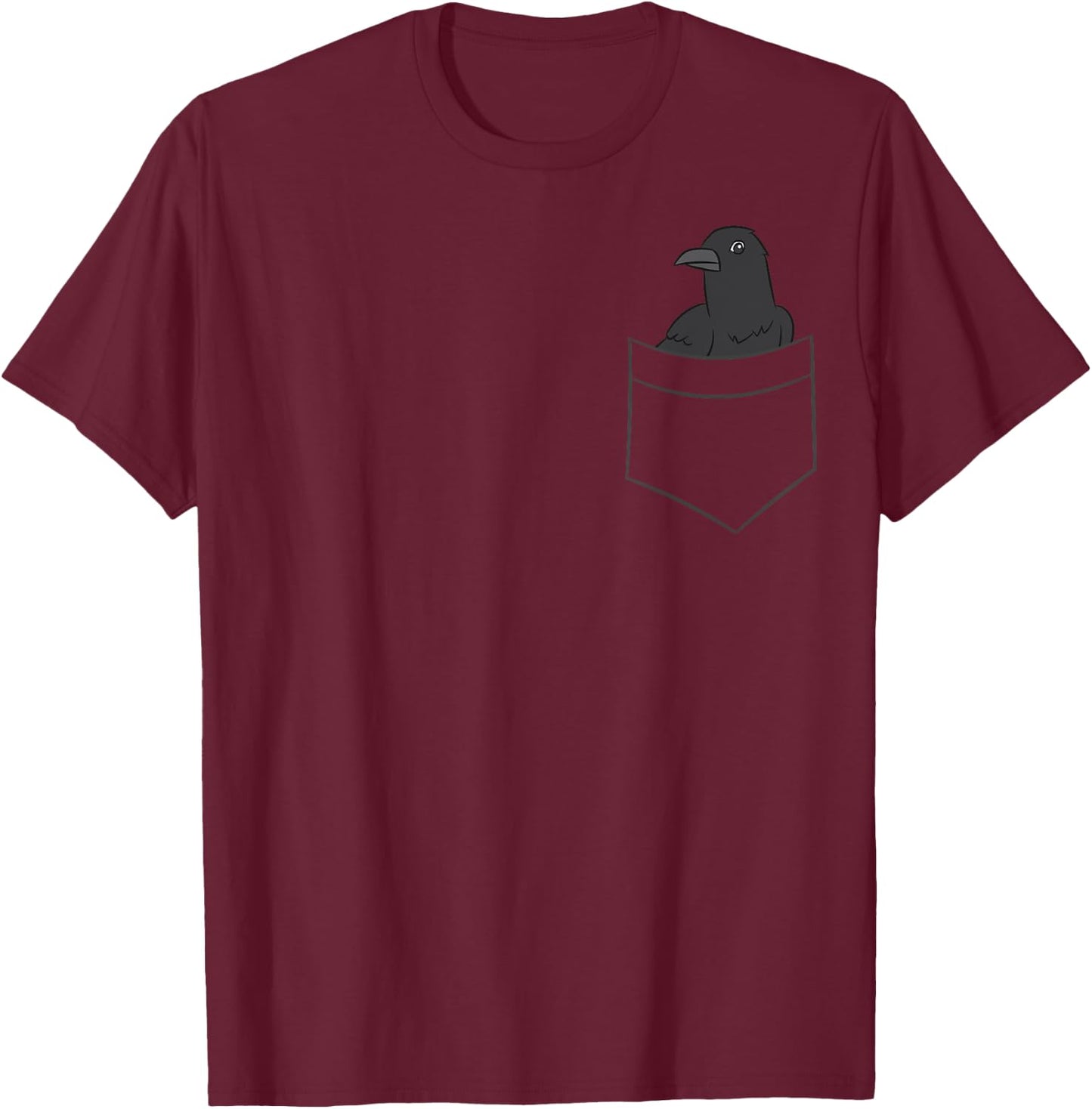 Crow In A Pocket Funny Pocket Crows Raven In Pocket T-Shirt - T-Shirt | Maroon