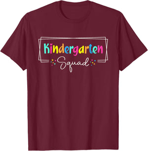 Cute Kindergarten Squad Crew Team Back To School Teacher T-Shirt - T-Shirt | Maroon