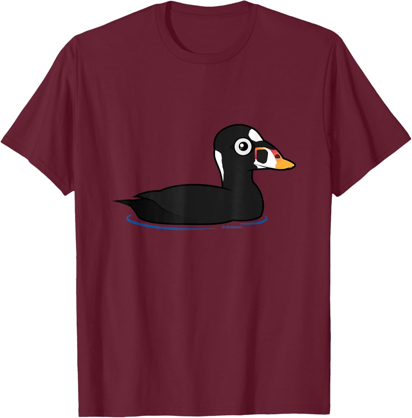 Cute Cartoon Surf Scoter Sea Duck Birder Bird Lover Gift T-Shirt - T-Shirt | Maroon