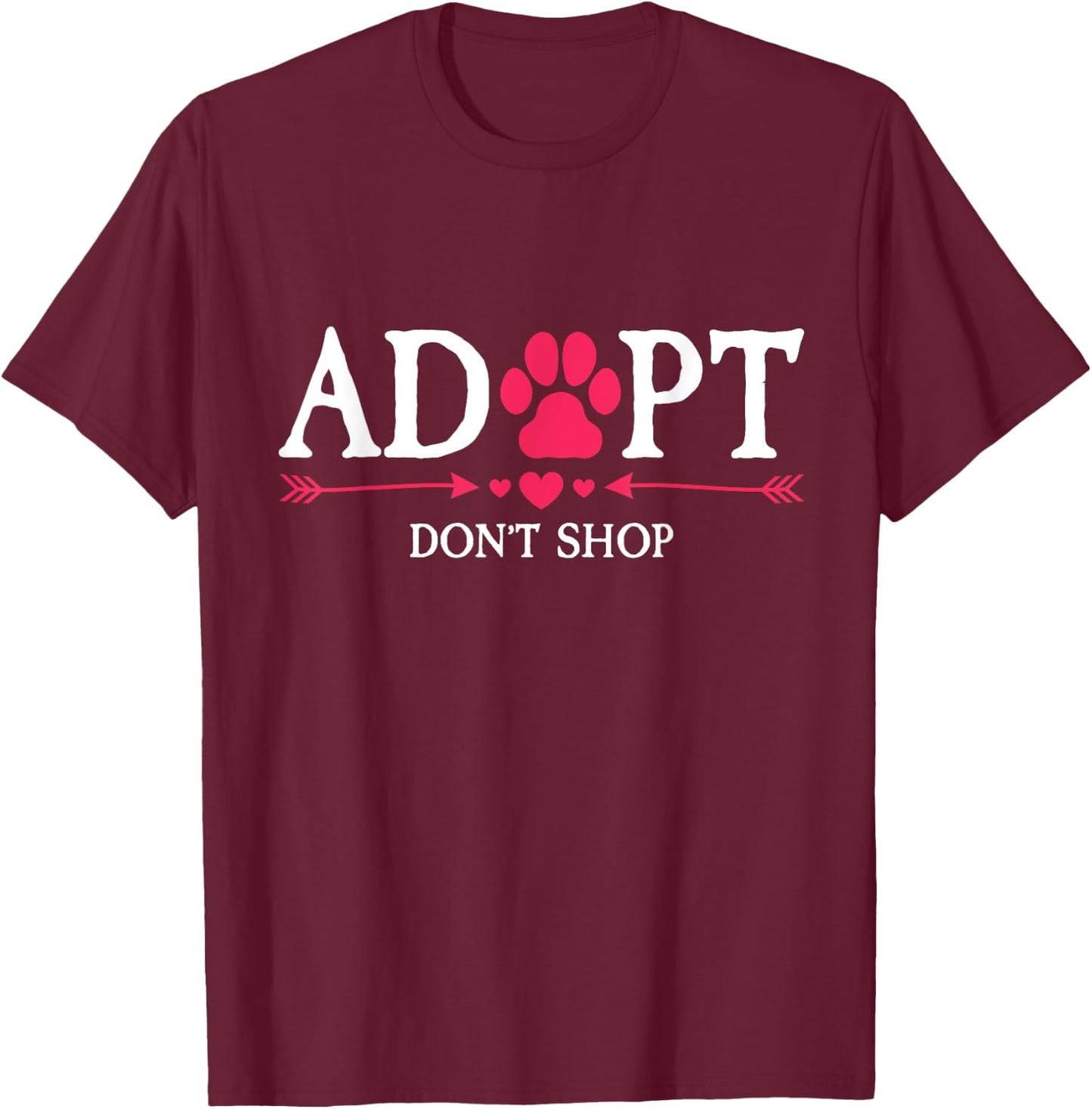 Rescued Is My Favorite Breed Adopt Don't Shop Dog Lovers T-Shirt - T-Shirt | Maroon