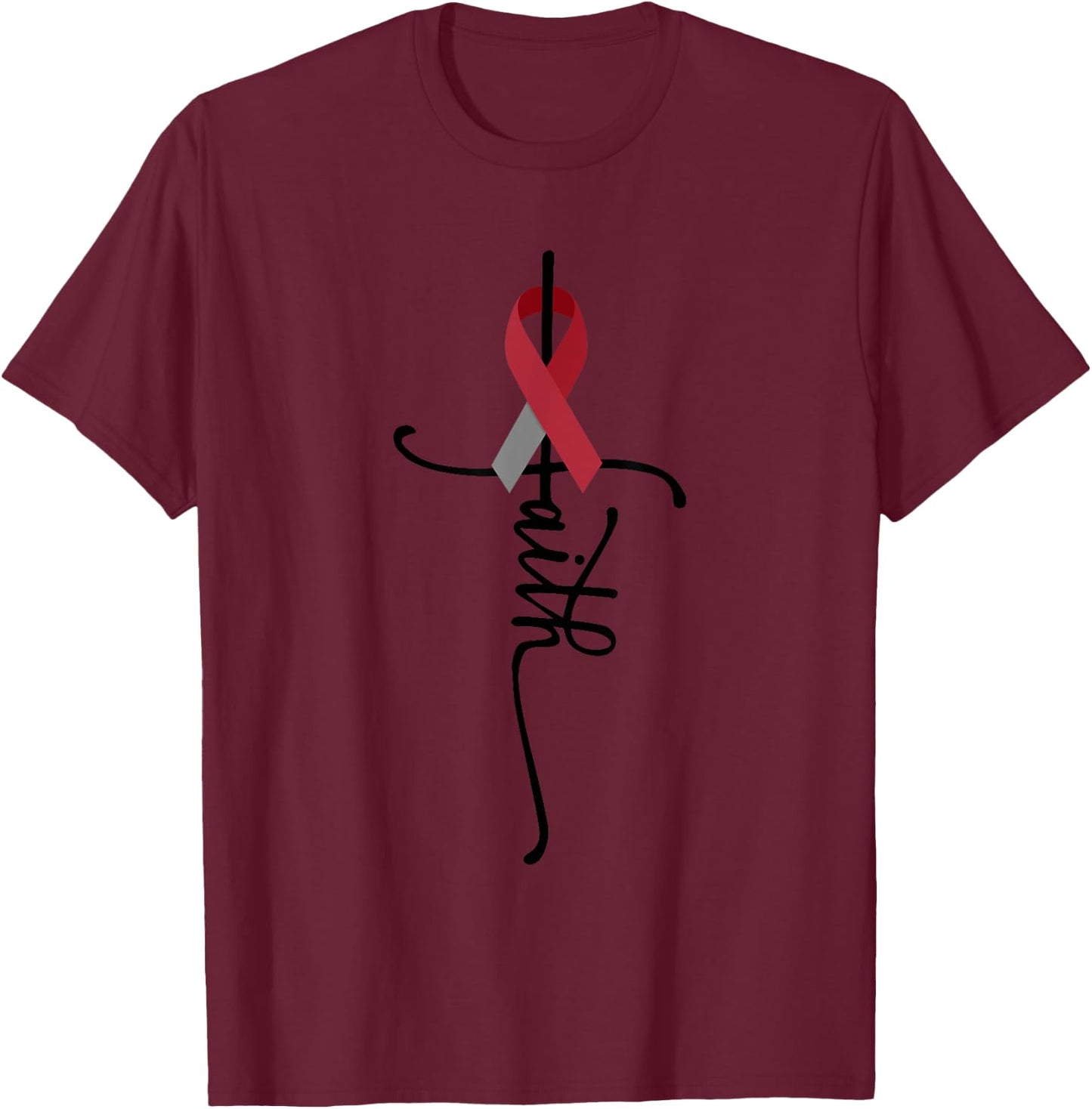 Head And Neck Cancer Faith Head And Neck Cancer Awareness T-Shirt - T-Shirt | Maroon