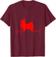 Heartbeat And Heartline With Papillon Dog T-Shirt - T-Shirt | Maroon