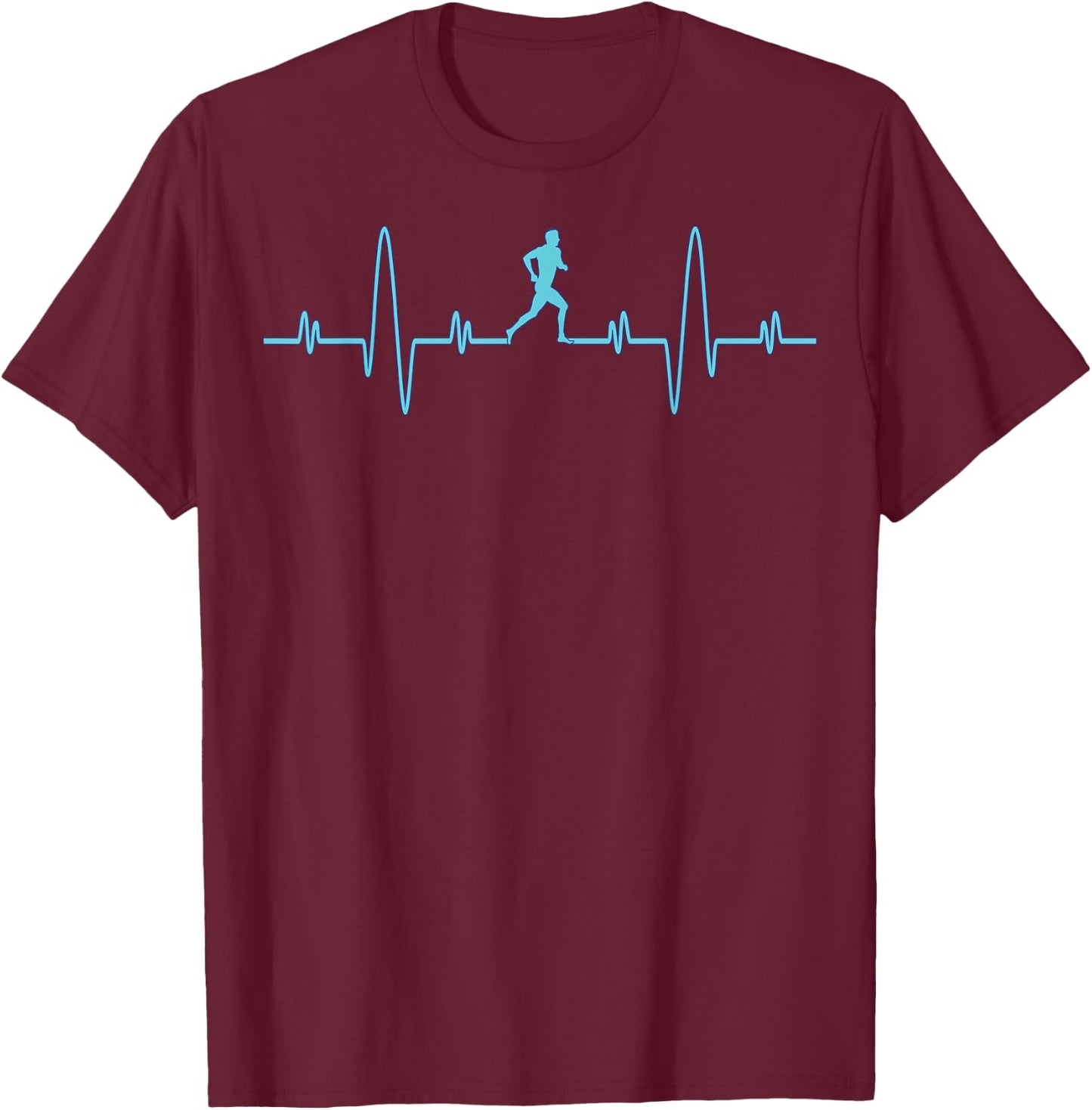 Funny Running Heartbeat Shirt - Runners & Joggers Cool Gifts T-Shirt - T-Shirt | Maroon