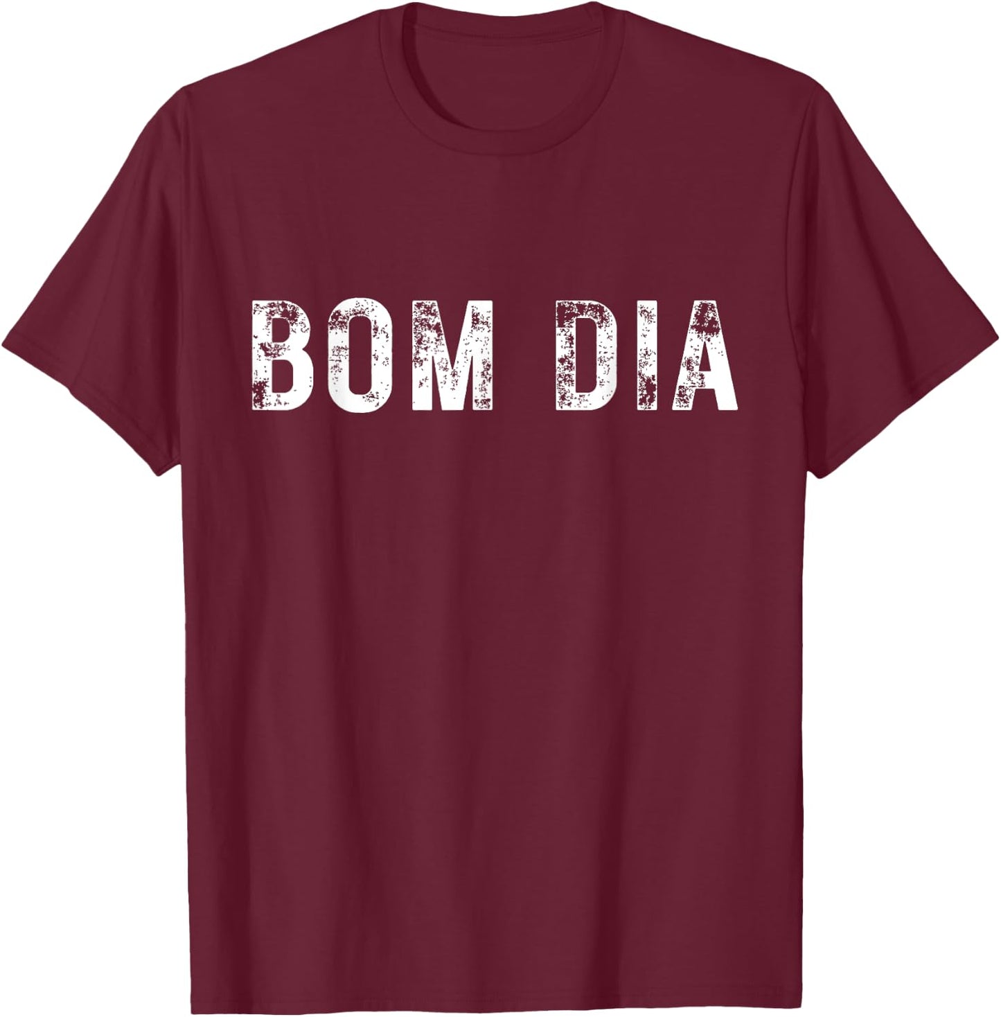 Bom Dia Vibes - Portuguese Good Morning Graphic T-Shirt - T-Shirt | Maroon