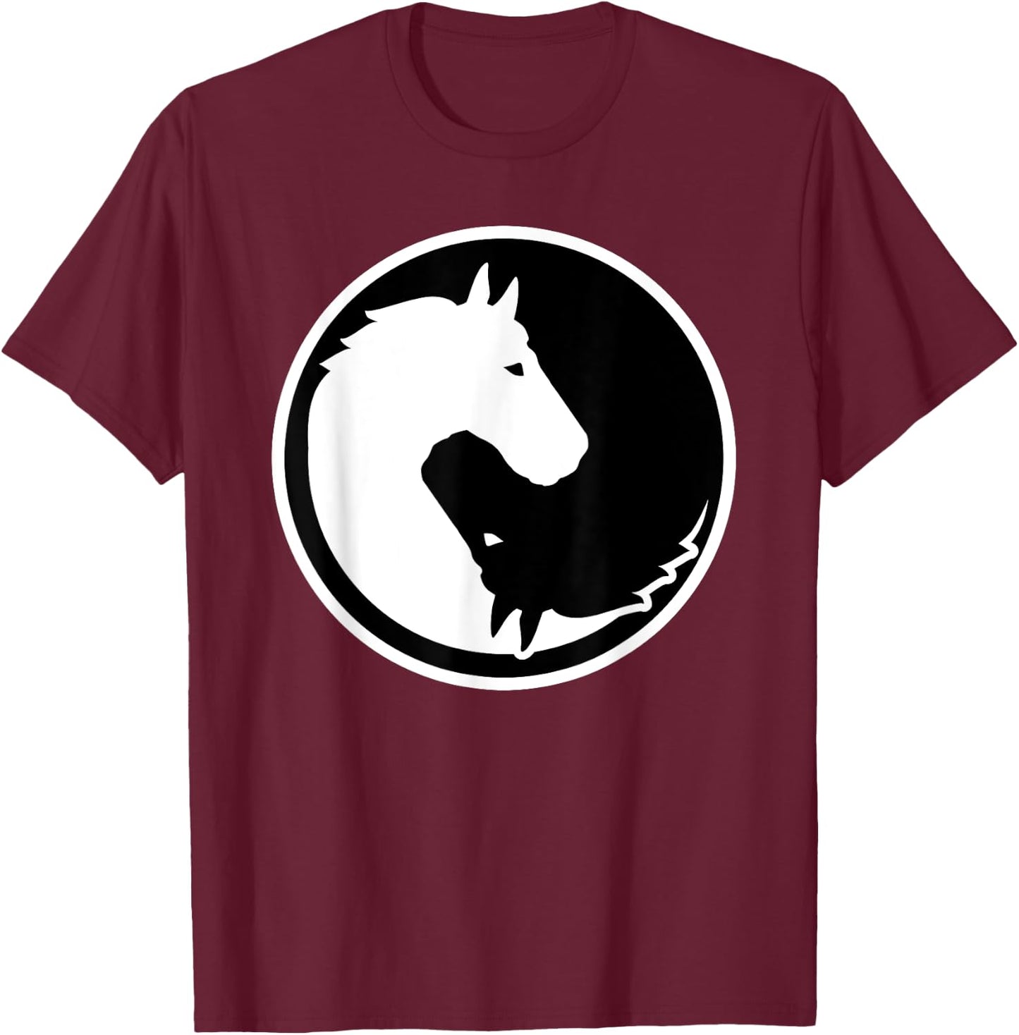 Horse yin and yang T-Shirt - T-Shirt | Maroon