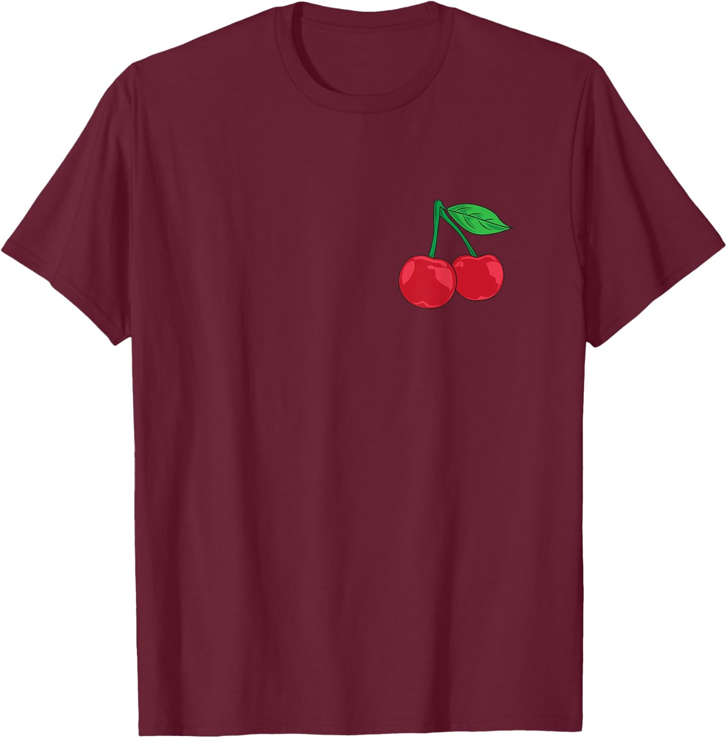 Cherry Pocket | Fruit Lover Sweet Bomb Farmer Red Cherries T-Shirt - T-Shirt | Maroon