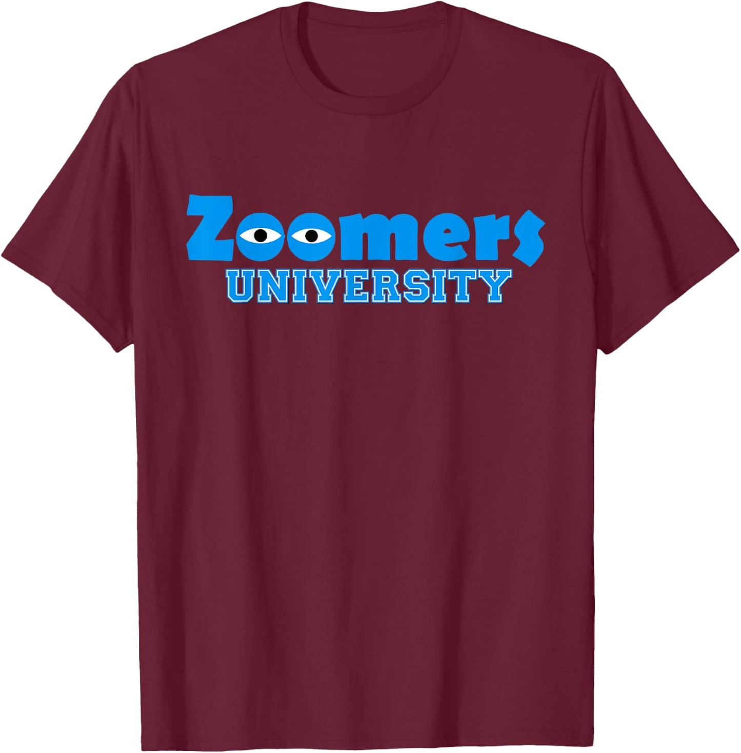 Zoomers University Remote Study at Home Z-gen T-Shirt - T-Shirt | Maroon