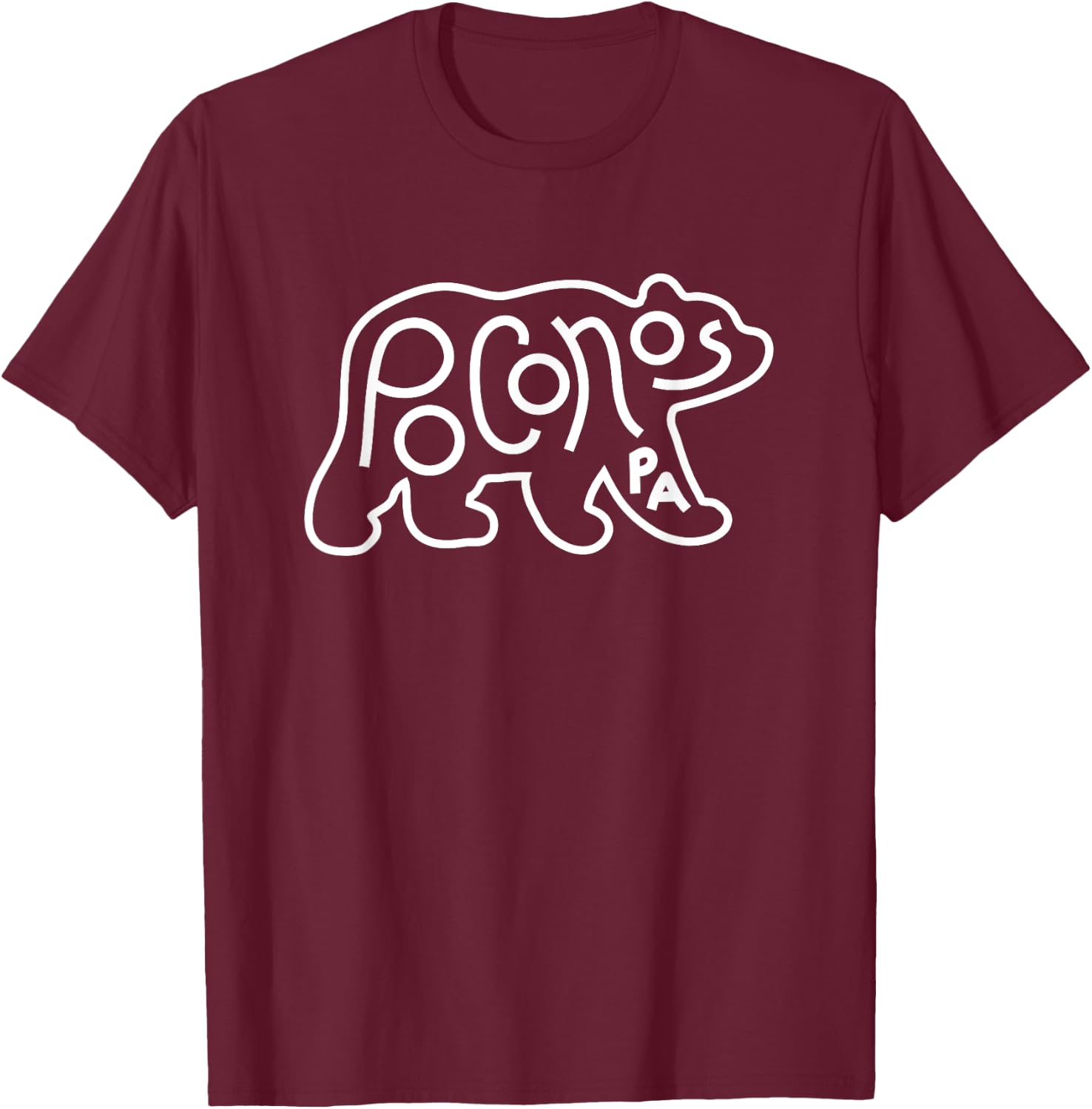 Poconos Pennsylvania Pocono PA Bear Travel T-Shirt - T-Shirt | Maroon