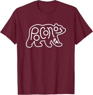 Poconos Pennsylvania Pocono PA Bear Travel T-Shirt - T-Shirt | Maroon