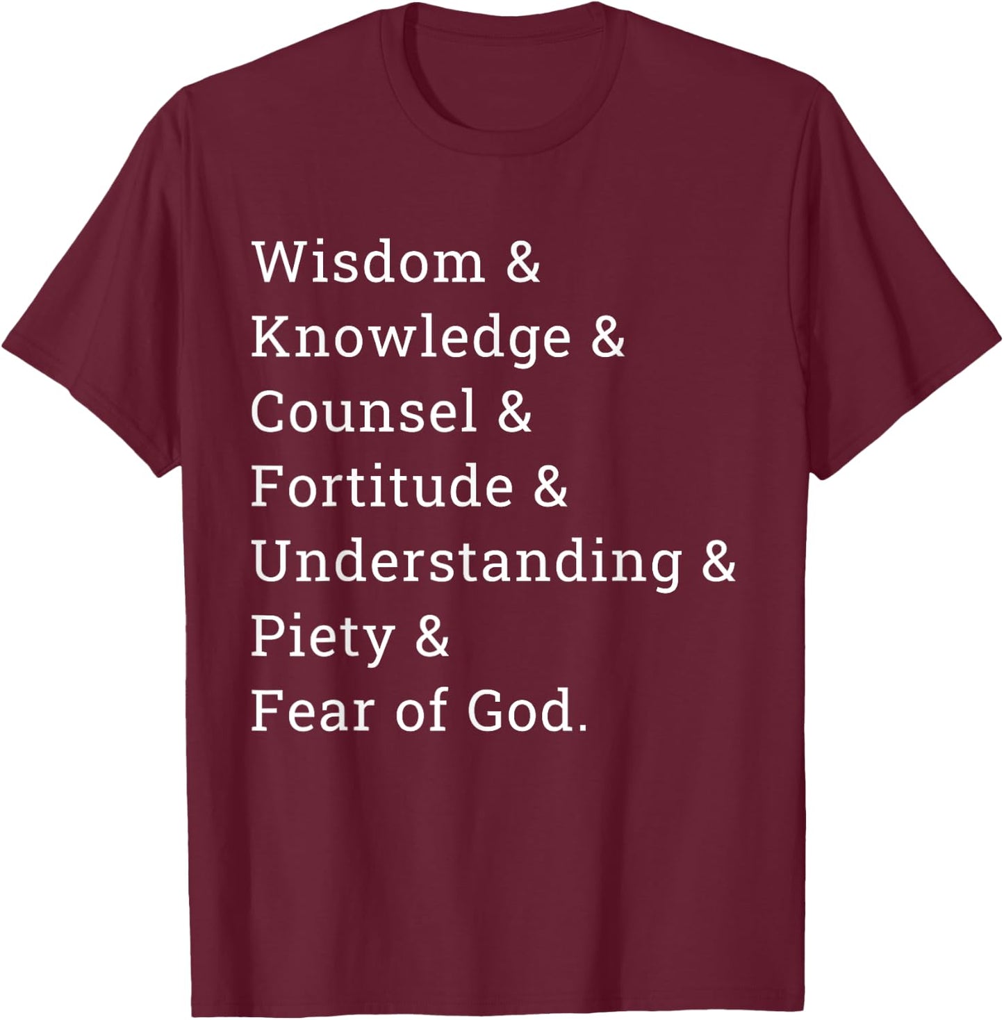 7 Gifts Of The Holy Spirit T-Shirt - T-Shirt | Maroon