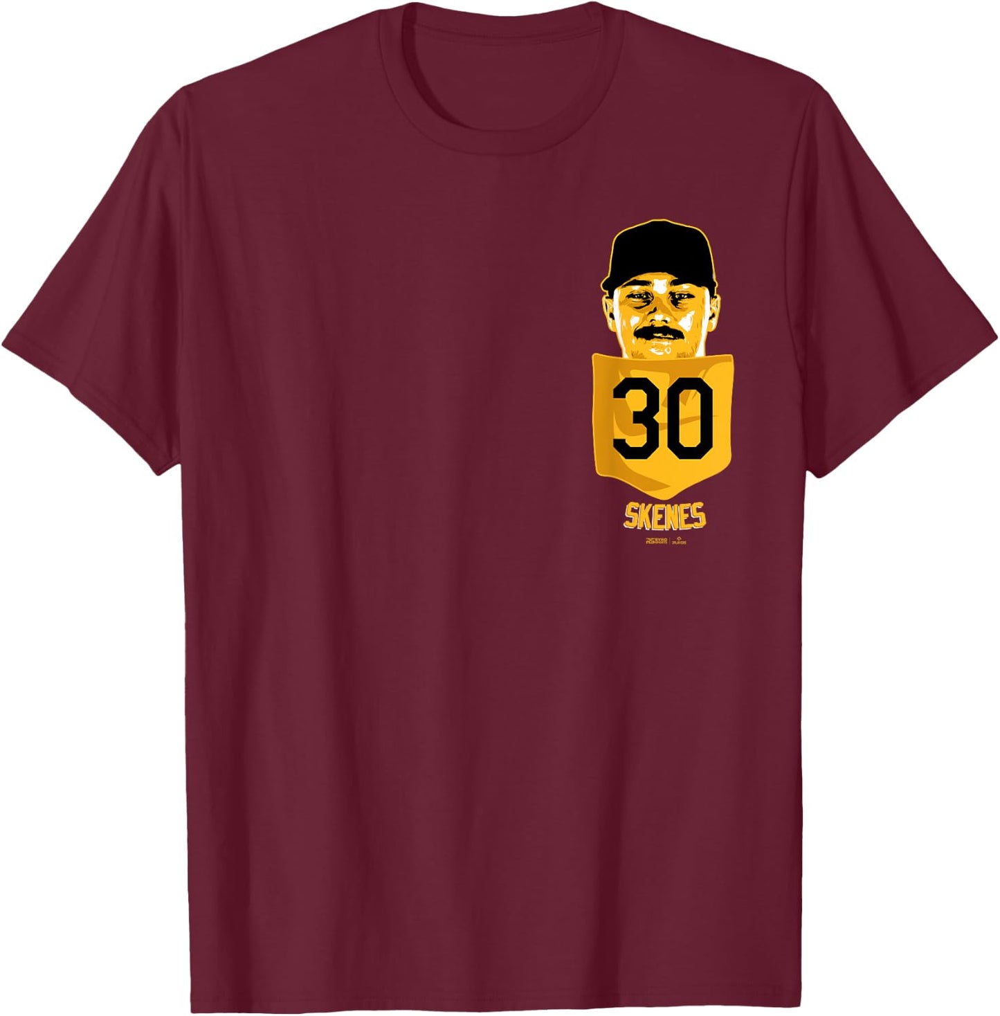 Paul Skenes Pittsburgh Baseball Pocket MLBPA T-Shirt - T-Shirt | Maroon