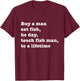 Buy A Man Eat Fish The Day Teach Man To A Life Time Proverb T-Shirt - T-Shirt | Maroon
