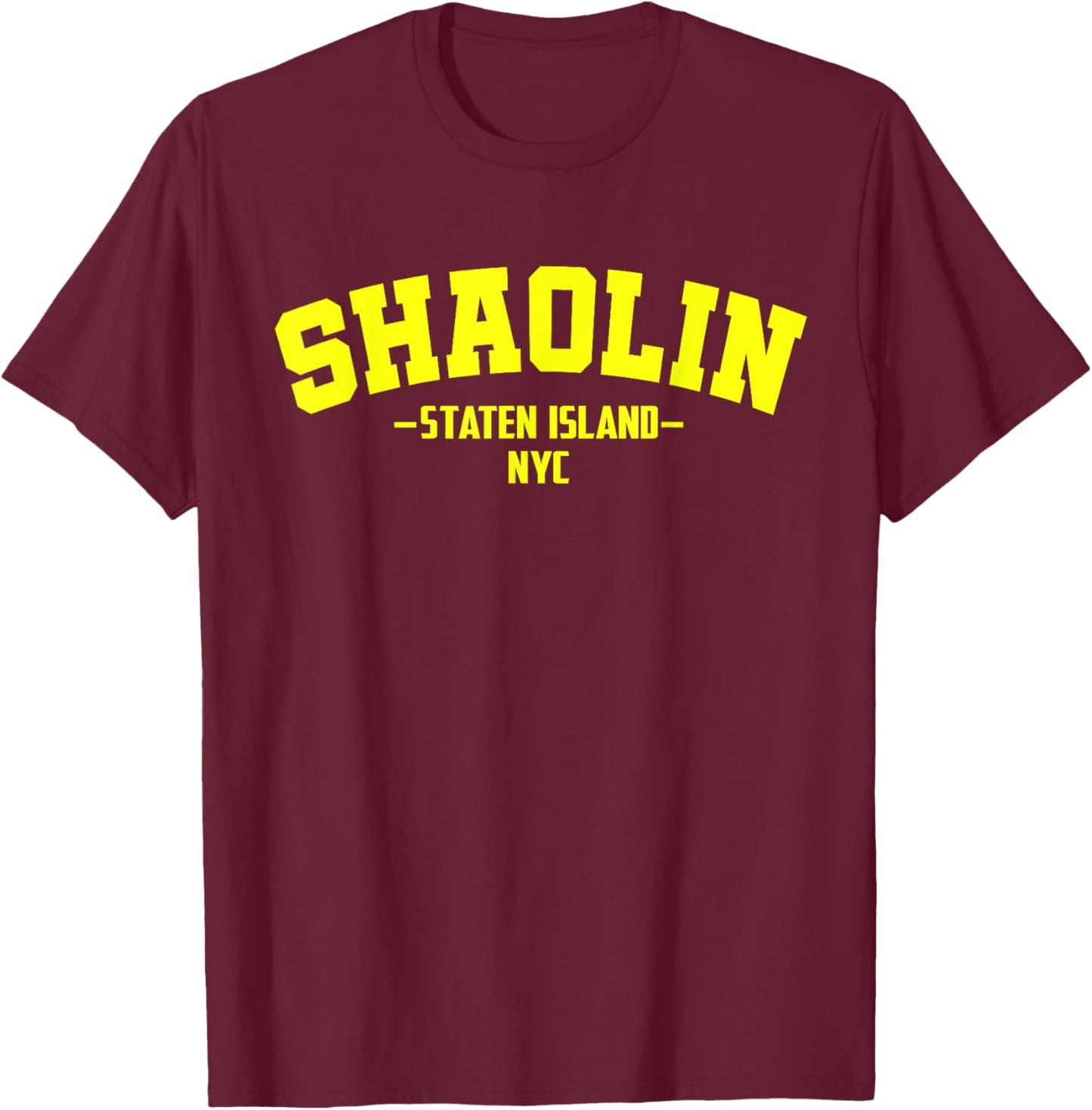 Shaolin Staten Island NYC Retro 90's Hip-Hop T-Shirt - T-Shirt | Maroon