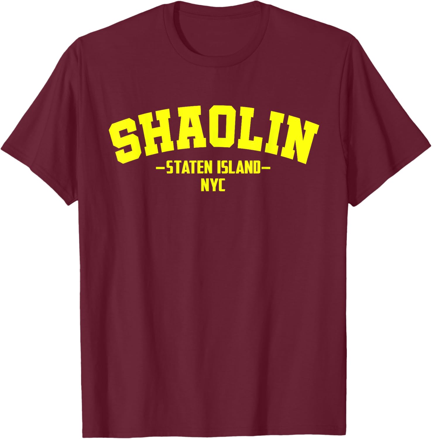 Shaolin Staten Island NYC Retro 90's Hip-Hop T-Shirt - T-Shirt | Maroon