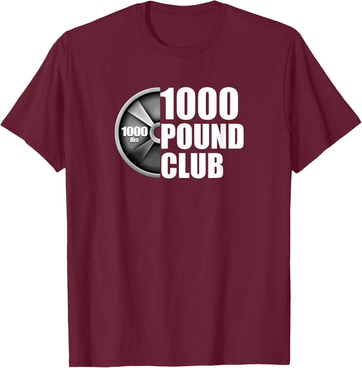 1000 Pound Club Powerlifting T-Shirt - T-Shirt | Maroon