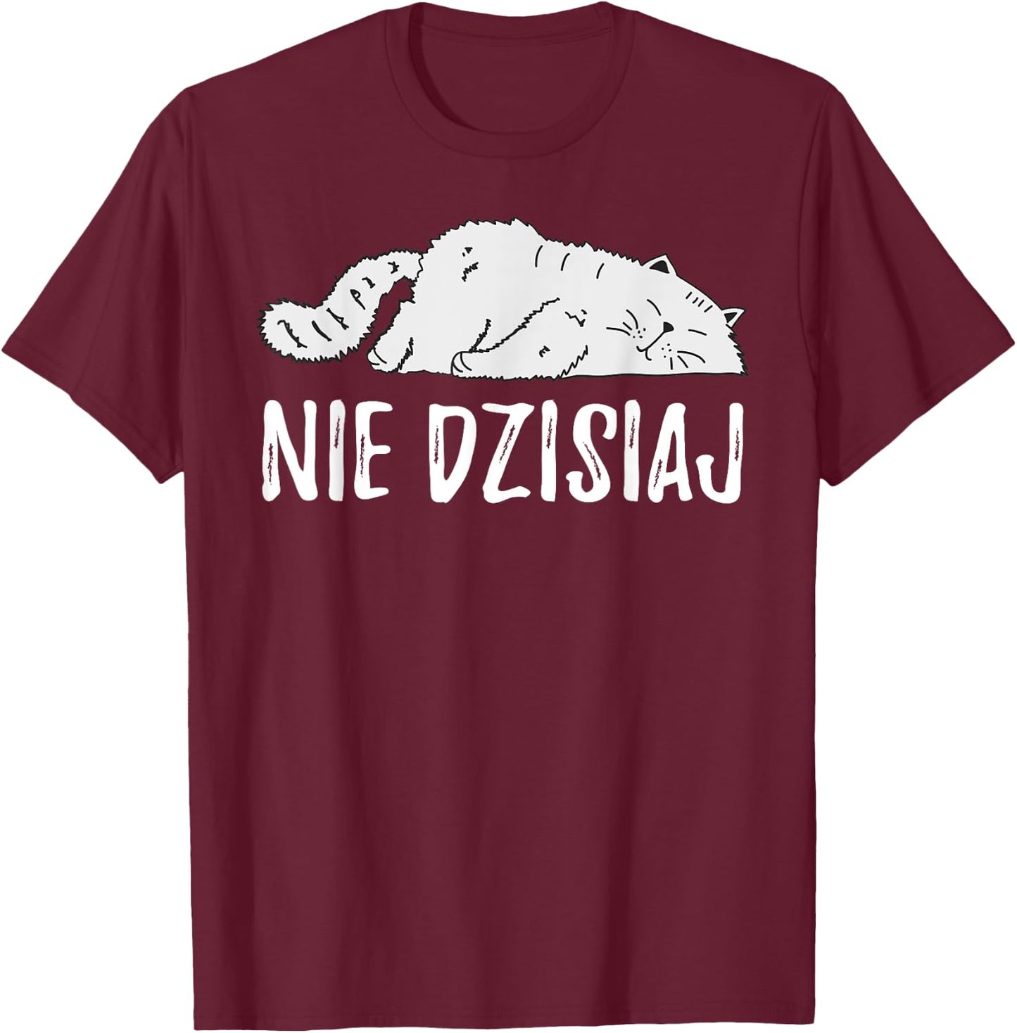 Funny Polish Cat Poland Polska T-Shirt - T-Shirt | Maroon