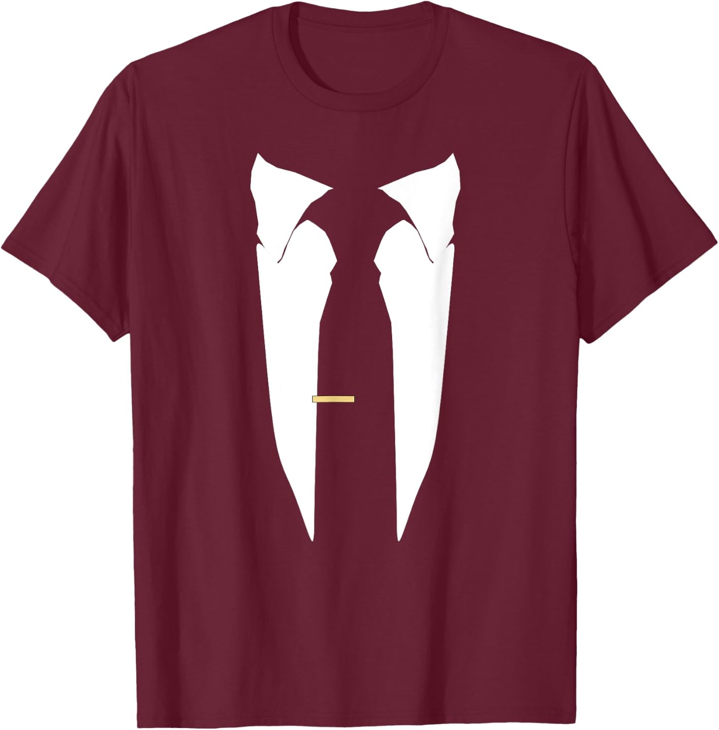Suit Tie Wedding Tuxedo Prom Bachelor Ceremony T-Shirt - T-Shirt | Maroon