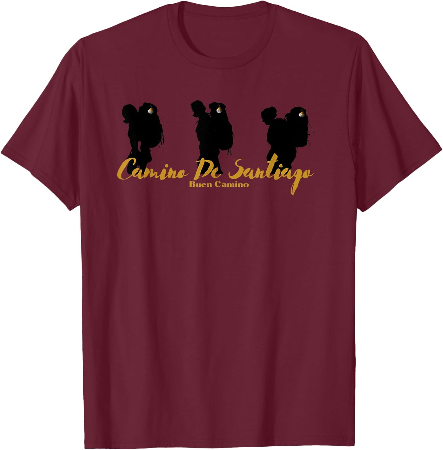 Camino de Santiago Pilgrim Way of Saint James Stages Gifts T-Shirt - T-Shirt | Maroon