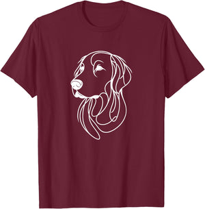 Flat Coated Retriever Line Art Minimal Flat Coated Retriever T-Shirt - T-Shirt | Maroon