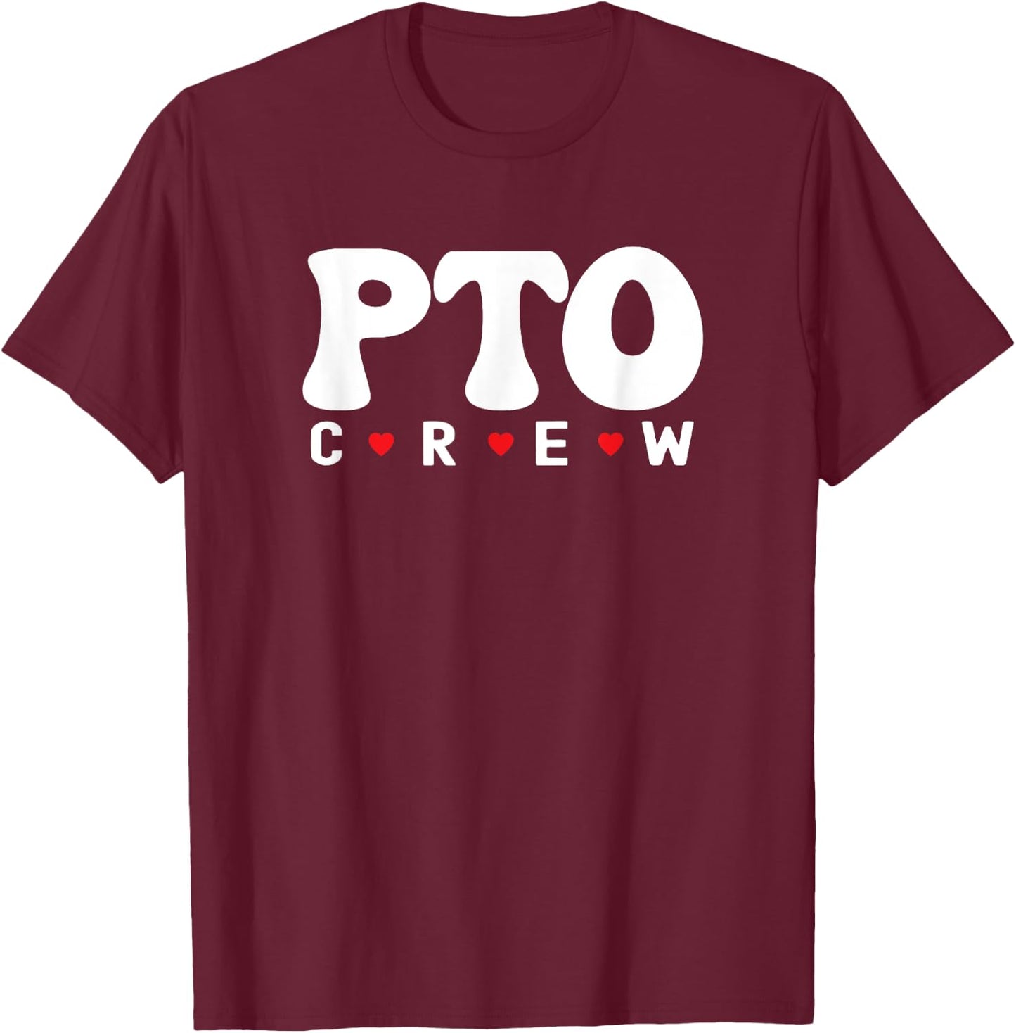 PTO Crew Parent Teacher Squad Group Volunteer Staff Matching T-Shirt - T-Shirt | Maroon
